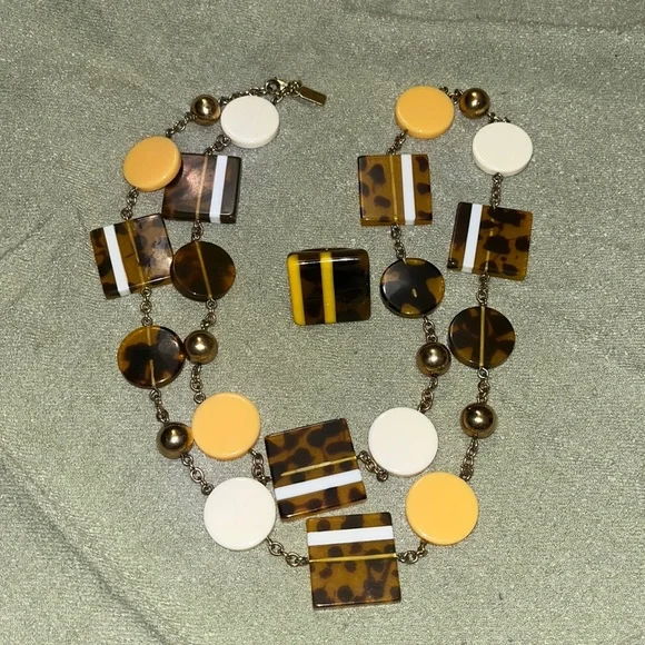 Kate Spade resin station necklace and ring - Picture 1 of 7